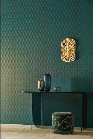 Casa Art Deco 1 blue Green Brown Gold
